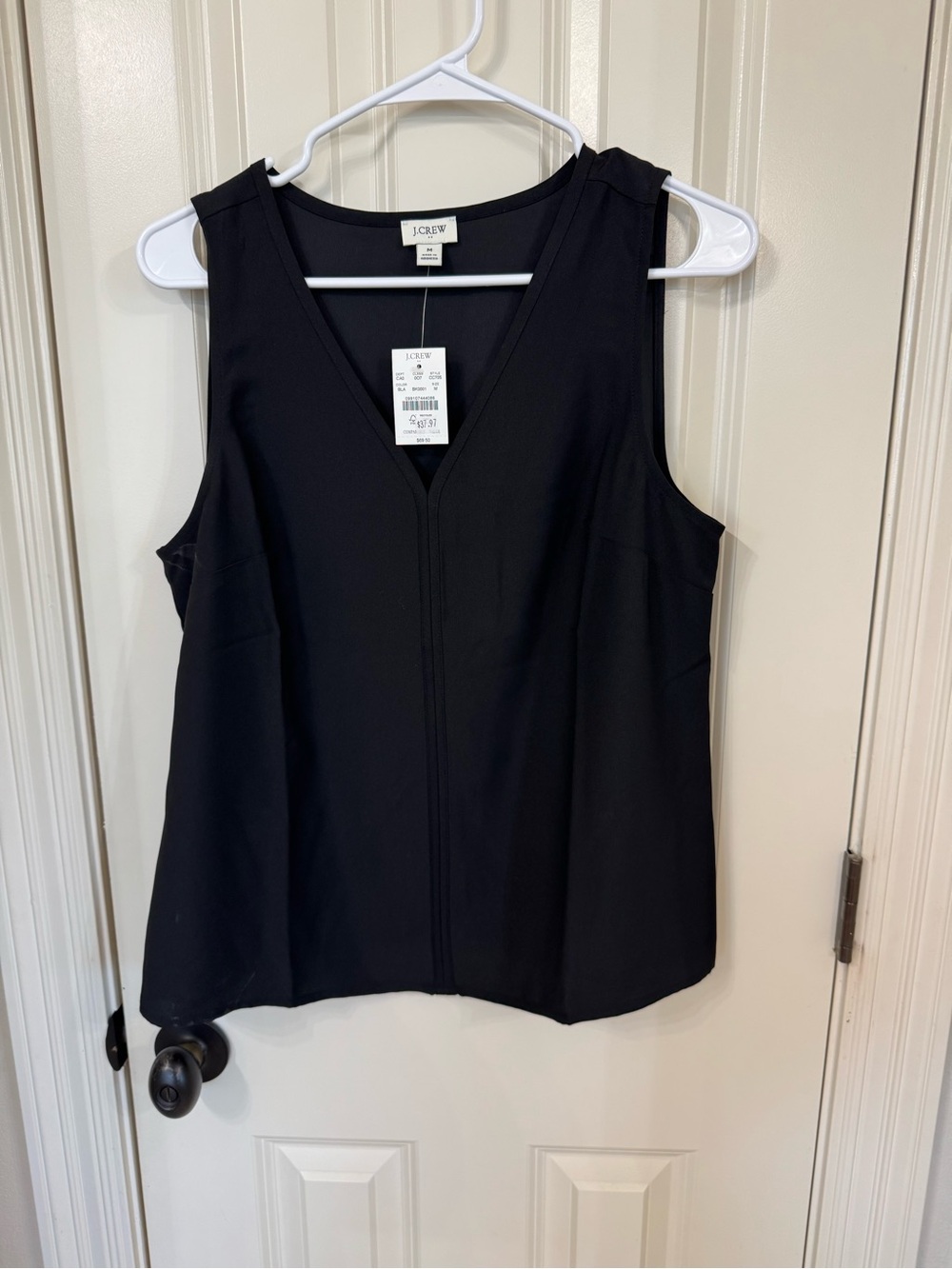 J. Crew Black V-Neck Sleeveless Shell Top